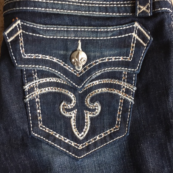Like New Rock Revival Boot Cut Rhinestone Jeans - Picture 2 of 7